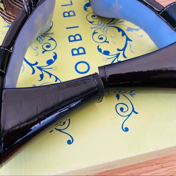 Bobbi Blu Madison black patent leather lace heels 50s 60s pinup Mary jane 8.5 - Picture 2 of 16